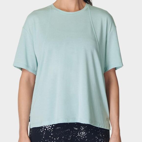 Soft Flow Studio T-Shirt - Muted Teal Blue Sweaty Betty - Picture 2 of 8